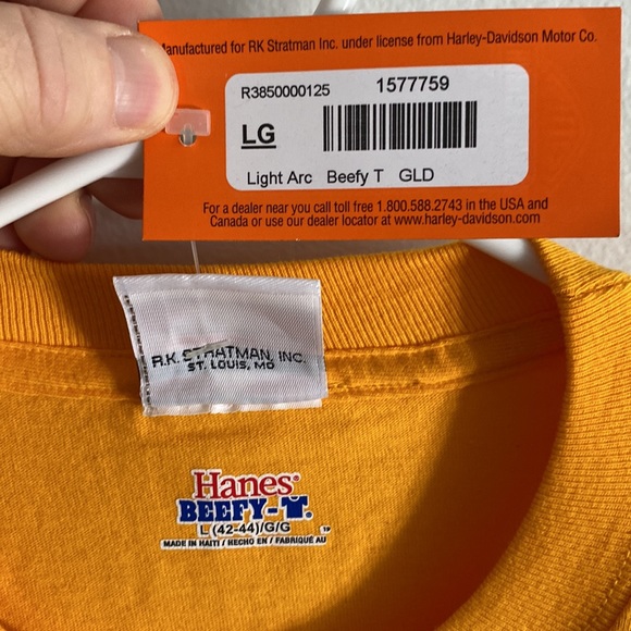 Harley-Davidson tee shirt Mens Large Yellow - Picture 4 of 8